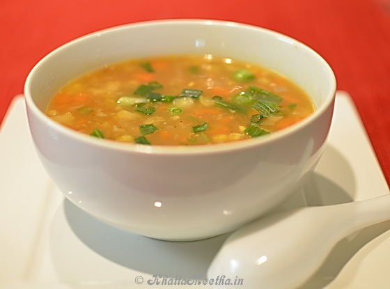 sweet corn vegetable soup, sweet corn vegetarian soup